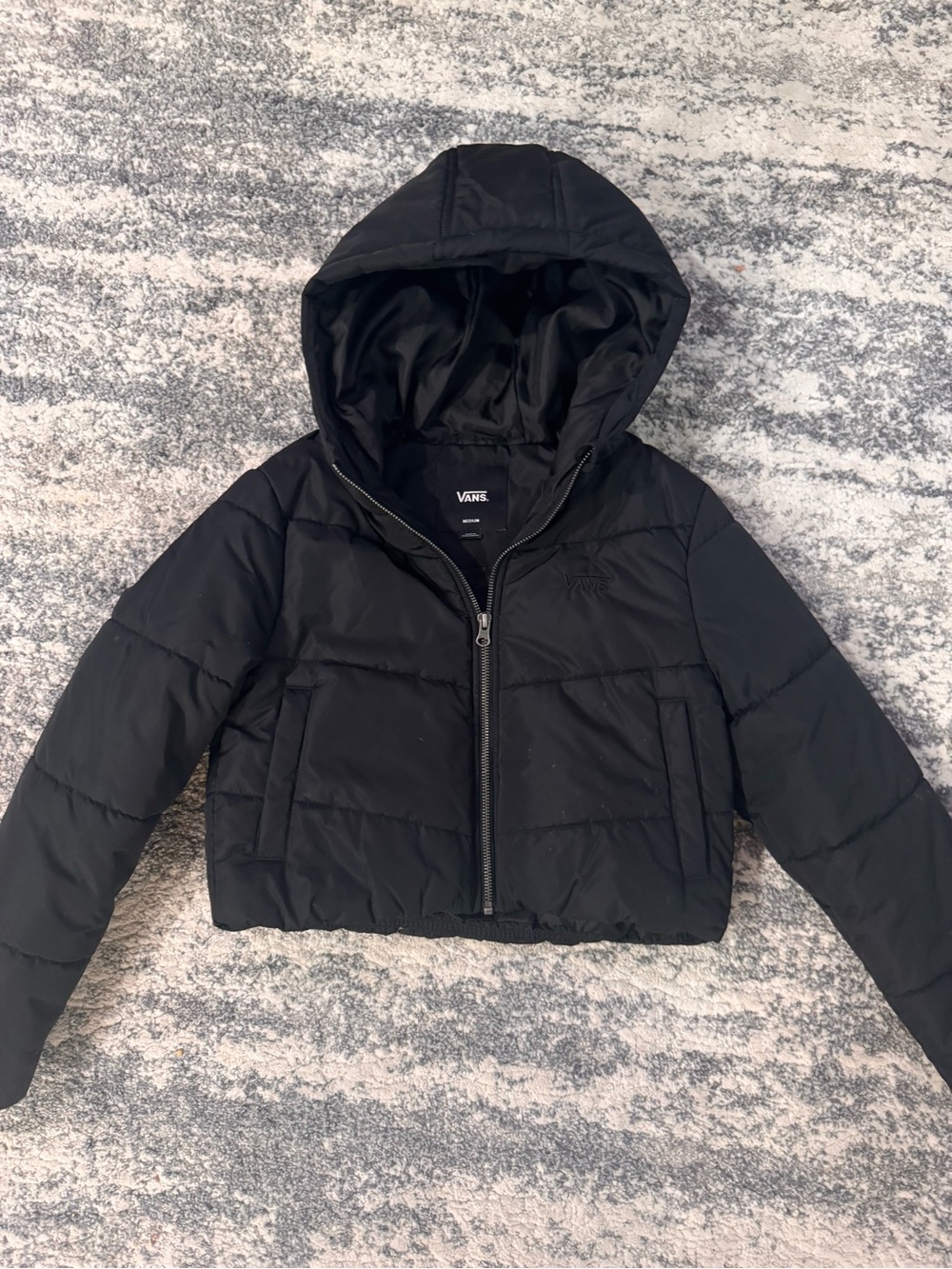 Vans Black Hooded Jacket with Logo